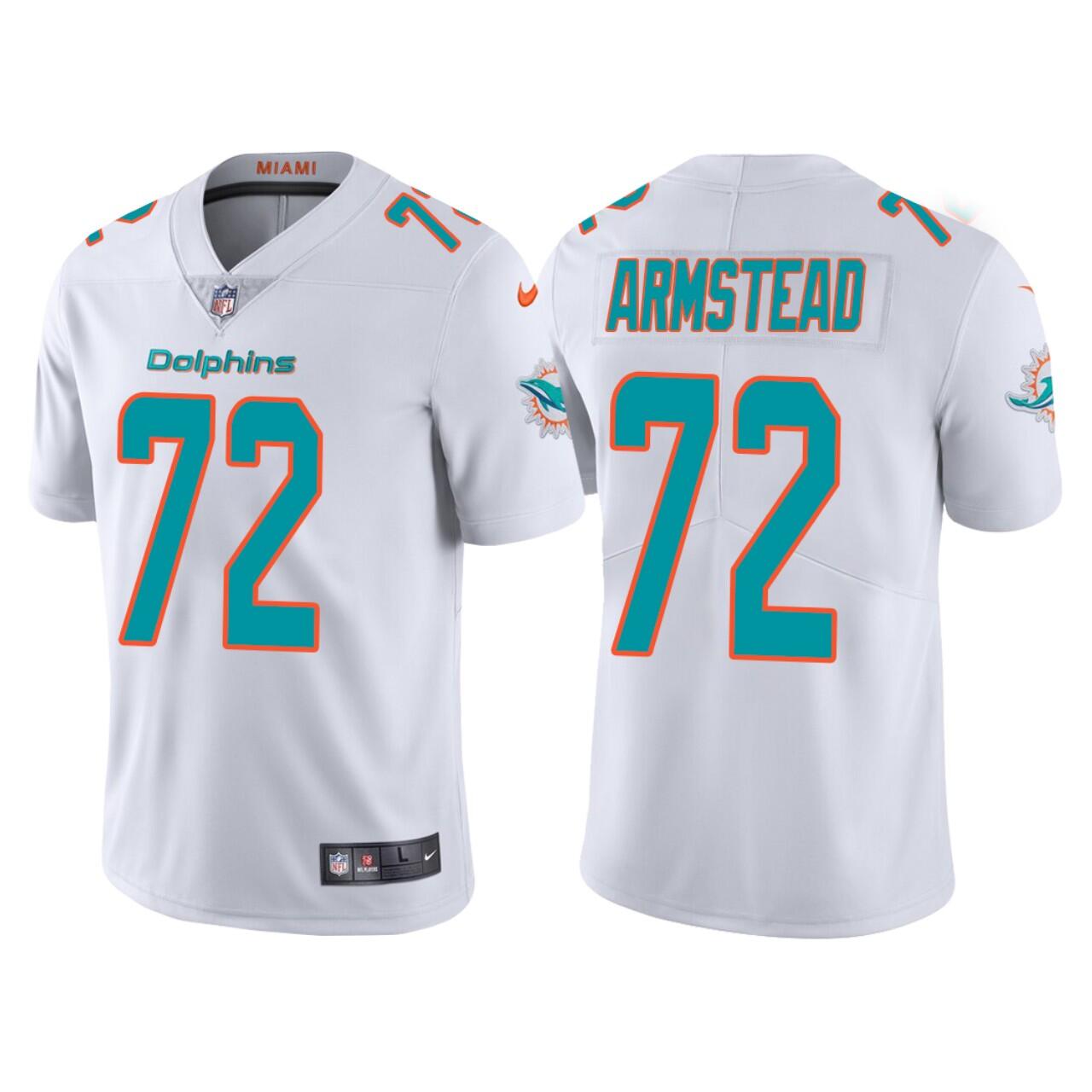 Men's White Miami Dolphins #72 Terron Armstead Vapor Limited Stitched Jersey