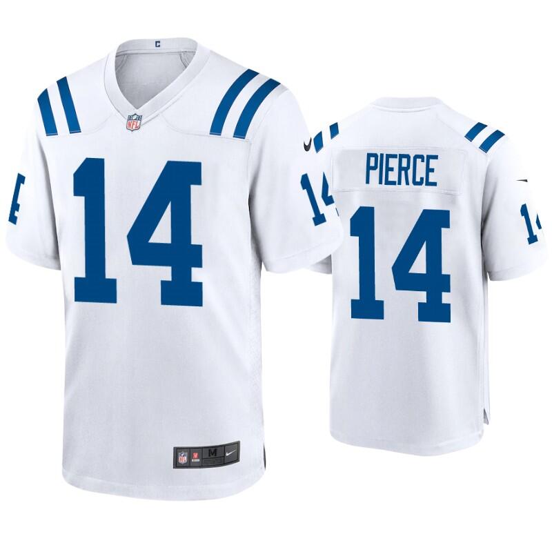 Men's White Indianapolis Colts #14 Alec Pierce Stitched Football Jersey
