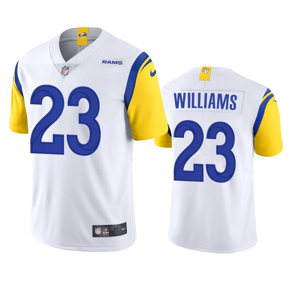 Men's White Los Angeles Rams #23 Kyren Williams Vapor Untouchable Limited Stitched Football Jersey