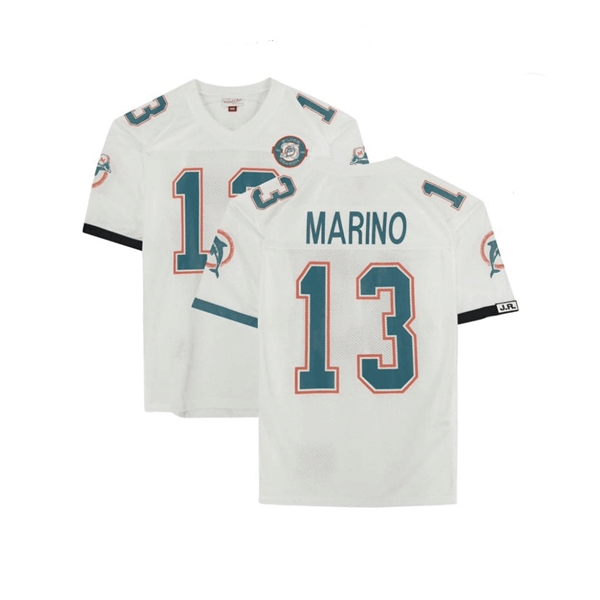Men's White Miami Dolphins #13  Brock Marion Stitched Jersey