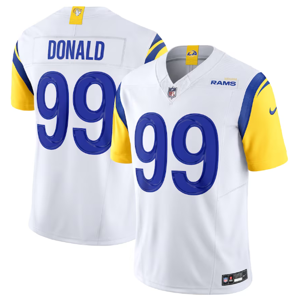Men's White Los Angeles Rams #99 Aaron Donald 2023 F.U.S.E. Vapor Untouchable Limited Stitched Football Jersey