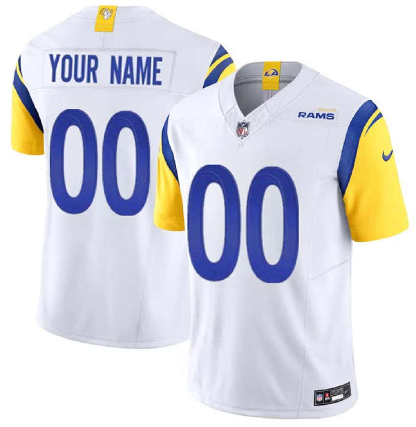 Men's White Los Angeles Rams Active Player Custom 2023 F.U.S.E. Vapor Untouchable Limited Stitched Football Jersey