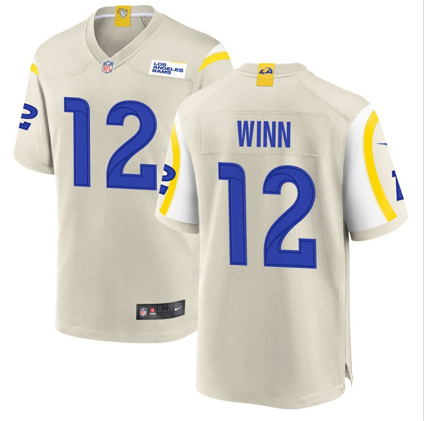 Men's Bone Los Angeles Rams #12 Dresser Winn Stitched Football Game Jersey