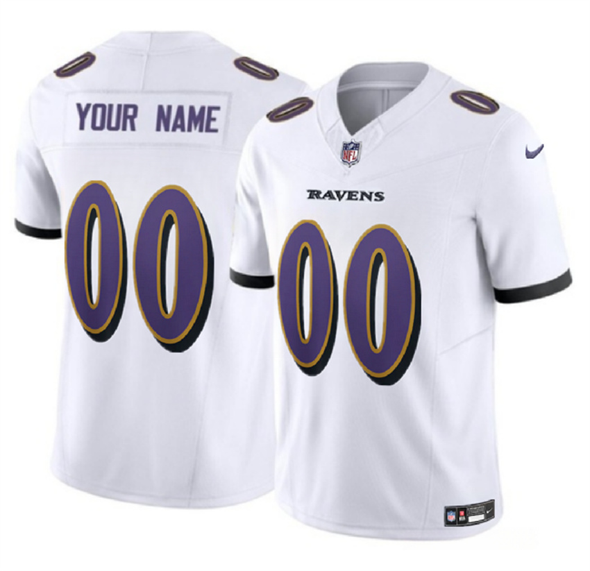 Men's White Baltimore Ravens Active Player Custom 2023 F.U.S.E Alternate Vapor Untouchable Limited Football Jersey