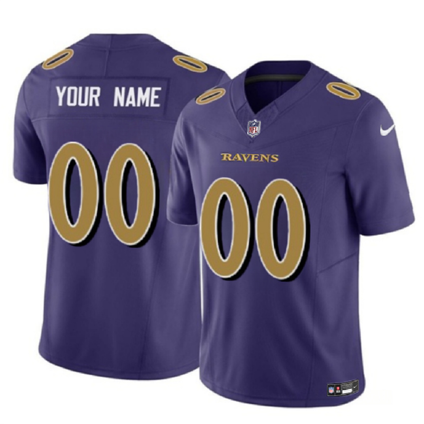 Men's Purple Baltimore Ravens Active Player Custom 2023 F.U.S.E Alternate Color Rush Limited Football Jersey