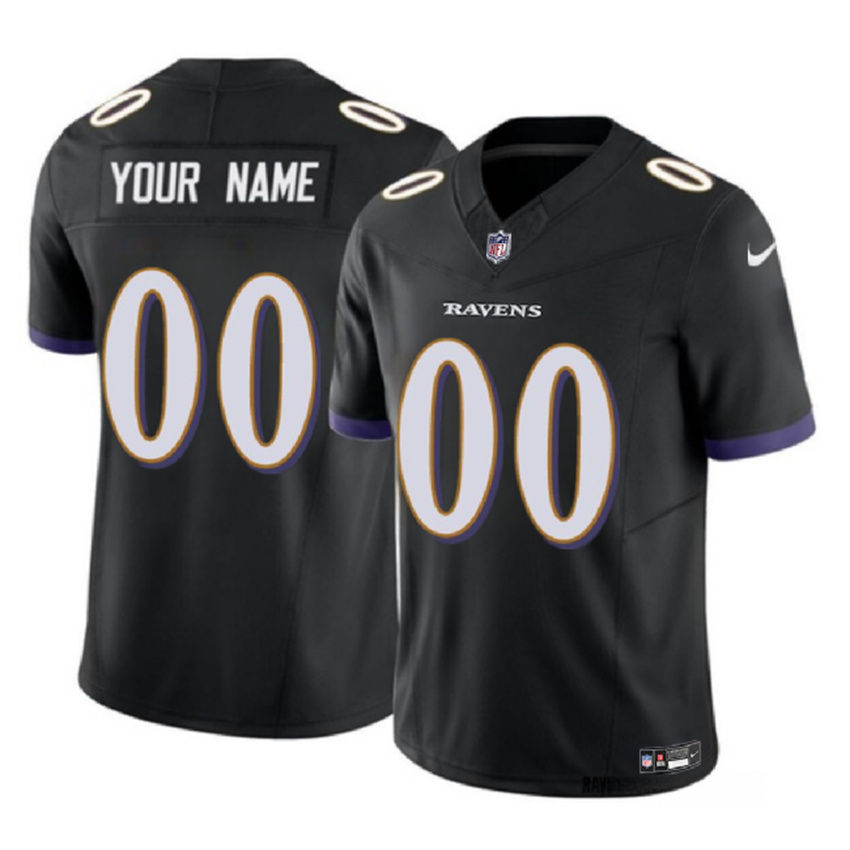 Men's Black Baltimore Ravens Active Player Custom 2023 F.U.S.E Alternate Vapor Untouchable Limited Football Jersey