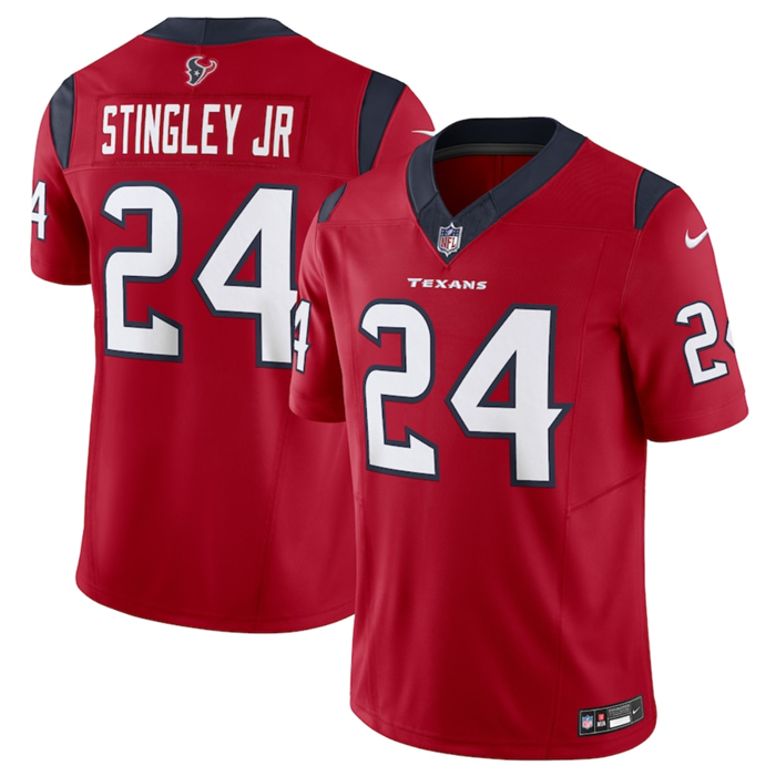 Men's Red Houston Texans #24 Derek Stingley Jr. 2023 F.U.S.E Vapor Untouchable Stitched Football Jersey