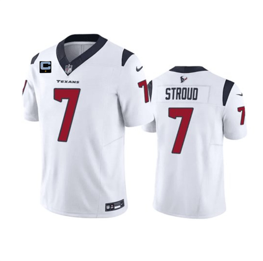 Men's White Houston Texans #7 C.J. Stroud 2023 F.U.S.E. With 1-Star C Patch Vapor Untouchable Limited Stitched Football Jersey