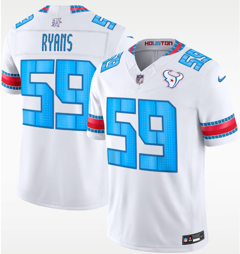 Men's White Houston Texans #59 DeMeco Ryans 2026 F.U.S.E. 'HOUSTON/US' Rivalries Collection Limited Stitched Football Jersey