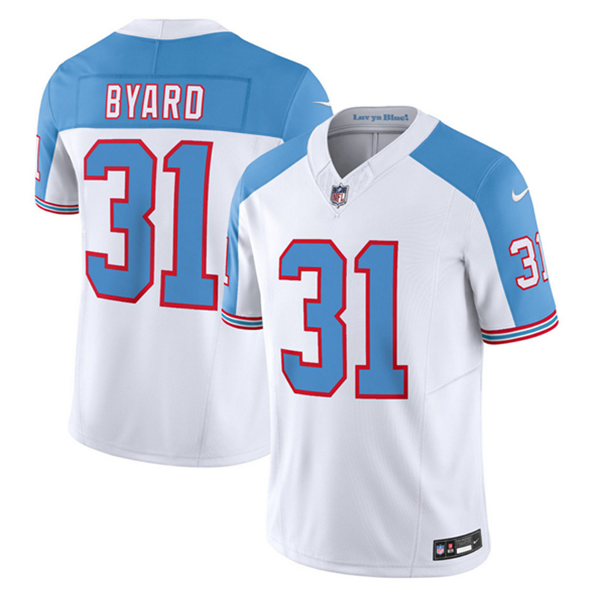 Men's White/Blue Tennessee Titans #31 Kevin Byard 2023 F.U.S.E. Vapor Limited Throwback Stitched Football Jersey