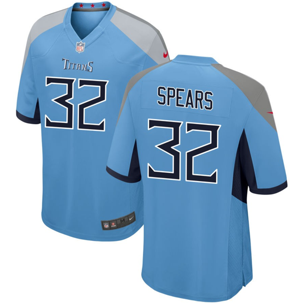 Men's Light Blue Tennessee Titans #32 Tyjae Spears Stitched Game Football Jersey