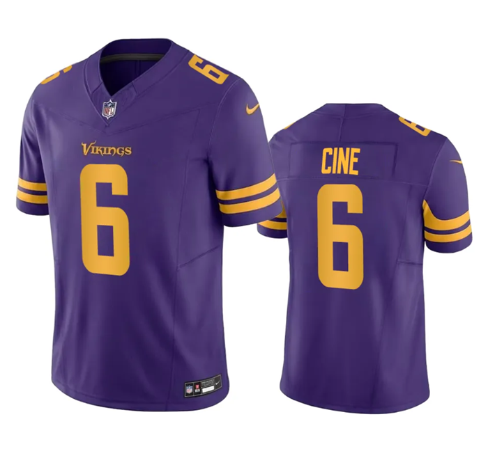 Men's Purple Minnesota Vikings #6 Lewis Cine 2023 F.U.S.E. Color Rush Stitched Jersey