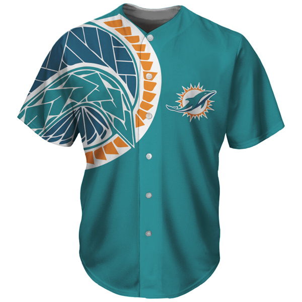 Men's Aqua  Miami Dolphins Baseball Jersey