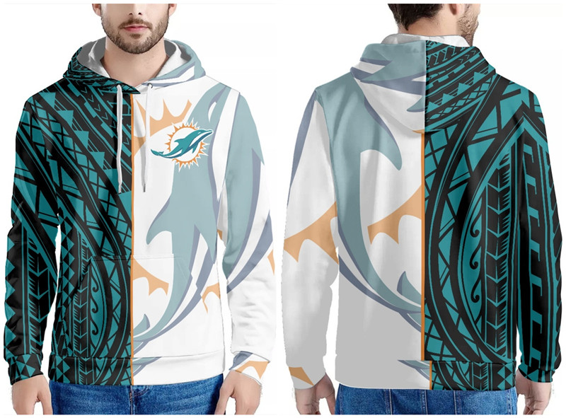 Men's Aqua/Black/White Miami Dolphins Pullover Hoodie