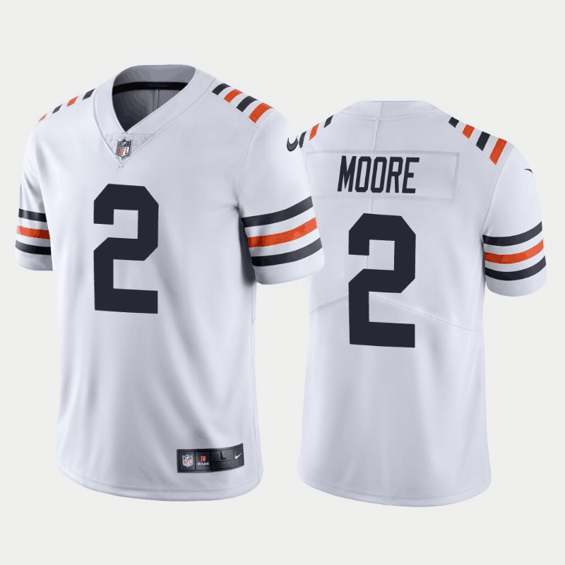 Men's White Chicago Bears #2 D.J. Moore Limited Stitched Football Jersey