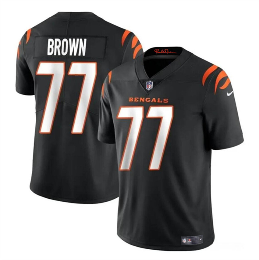 Men's Black Cincinnati Bengals #77 Trent Brown Vapor Untouchable Limited Stitched Jersey