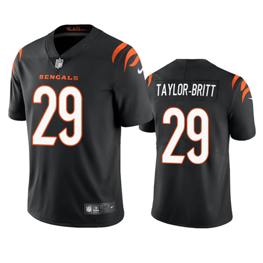 Men's Black Cincinnati Bengals #29 Cam Taylor-Britt Vapor Stitched Football Jersey