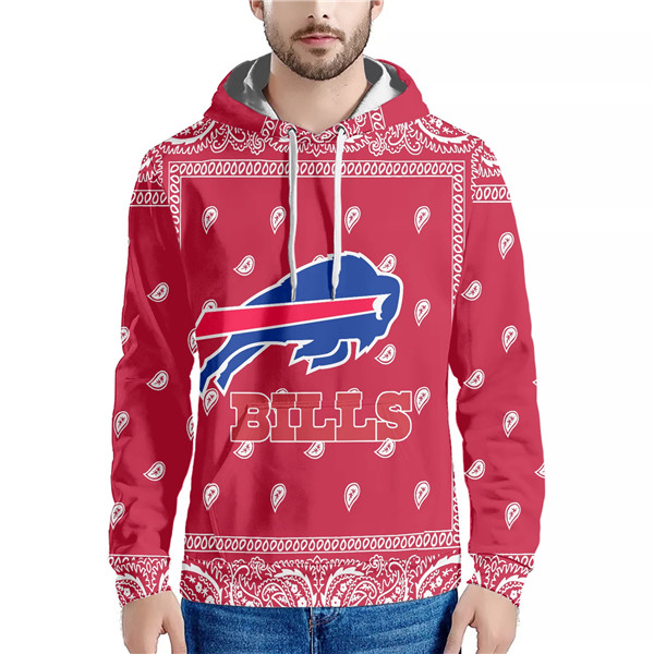 Men's Red  Buffalo Bills Pullover Hoodie