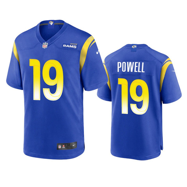 Men's Royal Los Angeles Rams #19 Brandon Powell Stitched Football Game Jersey