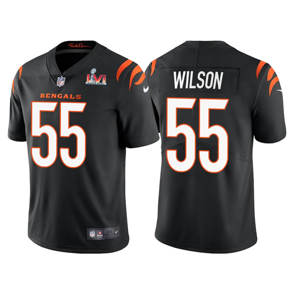 Men's Black Cincinnati Bengals #55 Logan Wilson 2022  Super Bowl LVI Vapor Limited Stitched Jersey