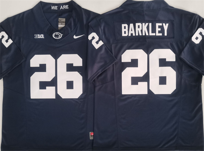 Men's Navy Penn State Nittany Lions #26 Saquon Barkley 2024 F.U.S.E. Stitched Jersey