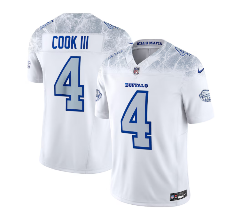 Men's White Buffalo Bills #4 James Cook III 2025 F.U.S.E. “Rivalries” Vapor Untouchable Limited Stitched Football Jersey