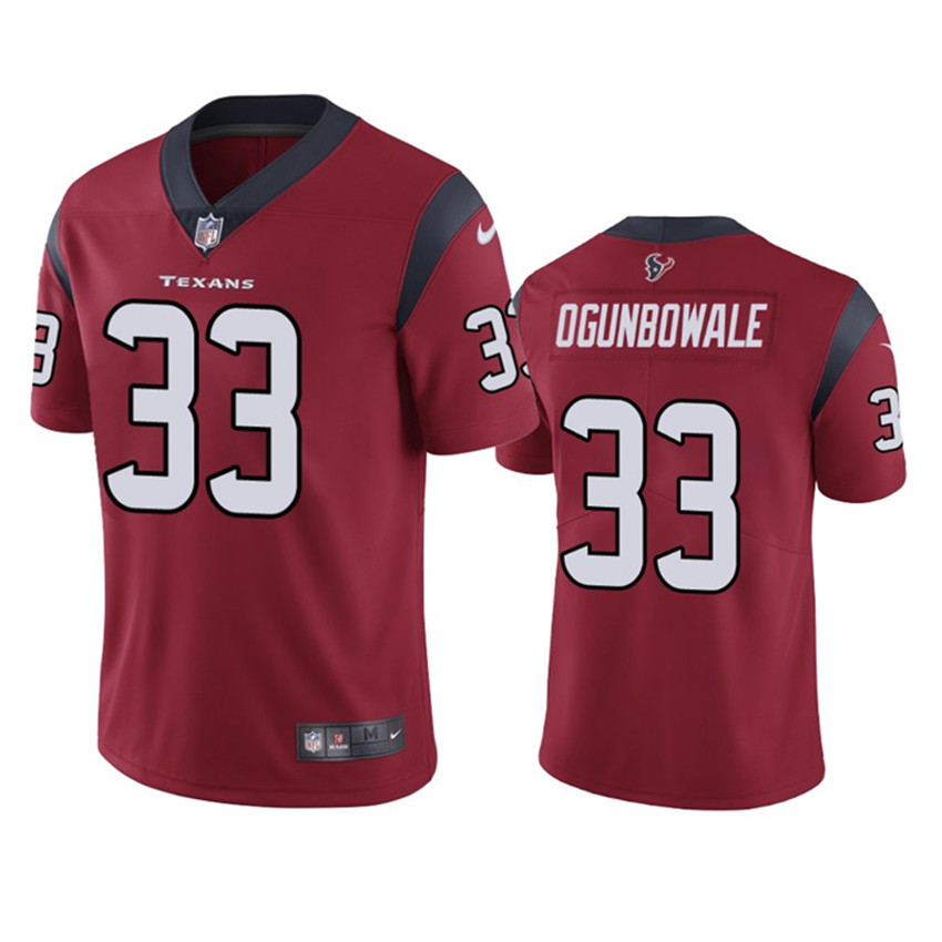 Men's Red Houston Texans #33 Dare Ogunbowale Vapor Untouchable Limited Stitched Jersey