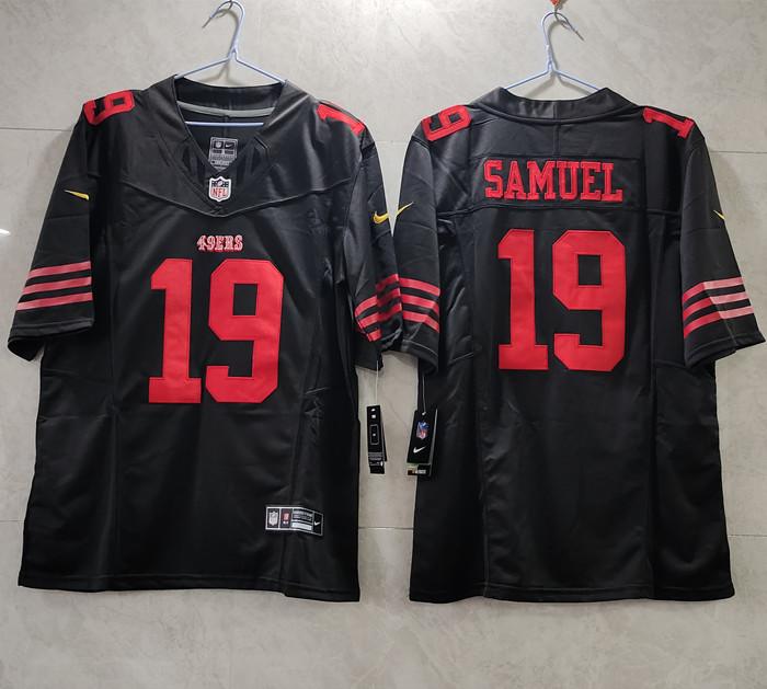 Men's Black San Francisco 49ers #19 Deebo Samuel Red 2023 F.U.S.E. Vapor Untouchable Limited Stitched Football Jersey