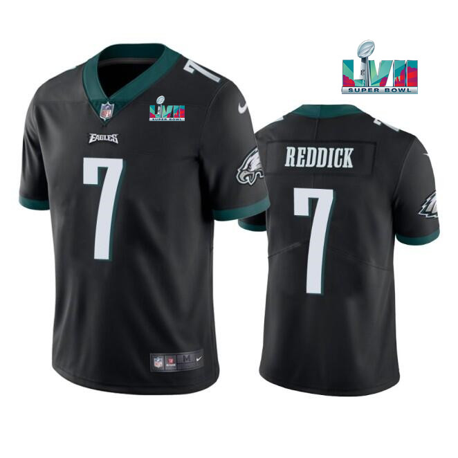 Men's Black Philadelphia Eagles #7 Haason Reddick Super Bowl LVII Patch Vapor Untouchable Limited Stitched Jersey