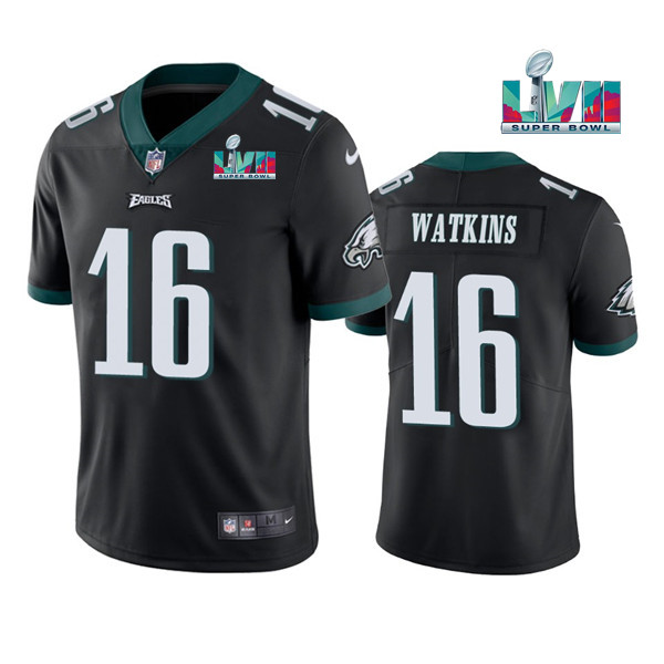 Men's Black Philadelphia Eagles #16 Quez Watkins Super Bowl LVII Vapor Untouchable Limited Stitched Jersey