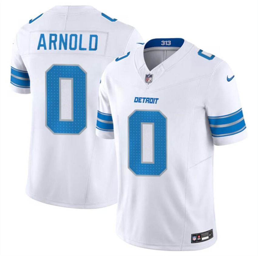 Men's White Detroit Lions #0 Terrion Arnold 2024 Draft F.U.S.E. Vapor Untouchable Limited Stitched Jersey
