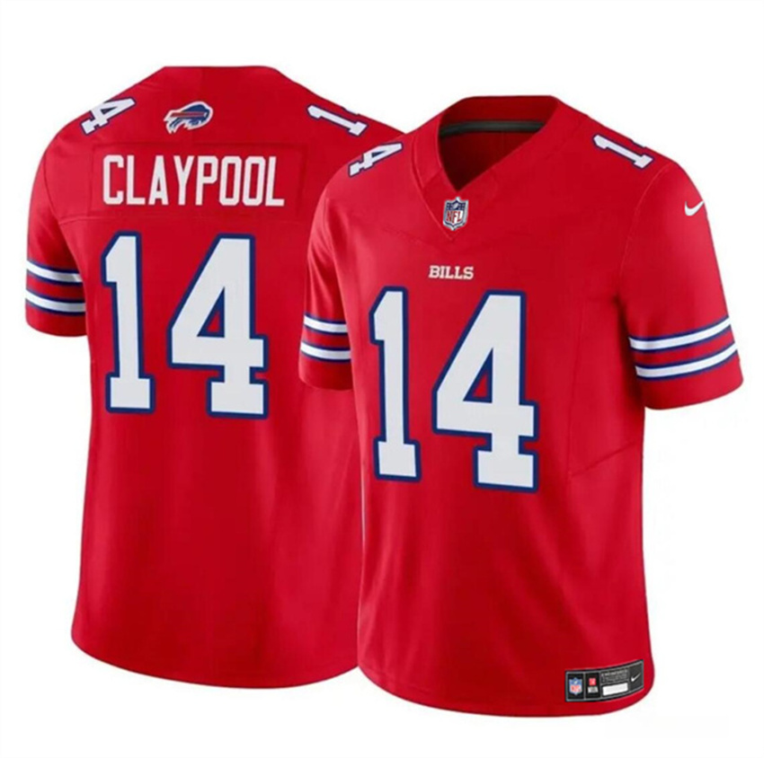 Men's Red Buffalo Bills #14 Chase Claypool 2024 F.U.S.E. Vapor Untouchable Limited Stitched Football Jersey
