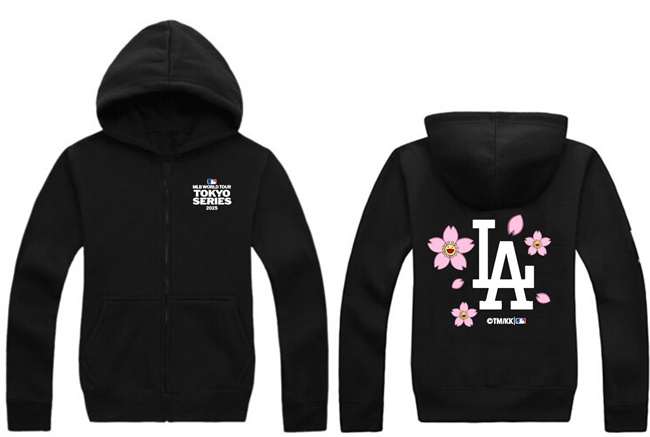 Men's Black Los Angeles Dodgers 2025 Tokyo Series Full-Zip Hoodie