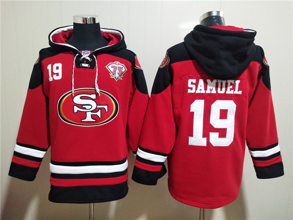Men's Red San Francisco 49ers #19 Deebo Samuel Ageless Must-Have Lace-Up Pullover Hoodie
