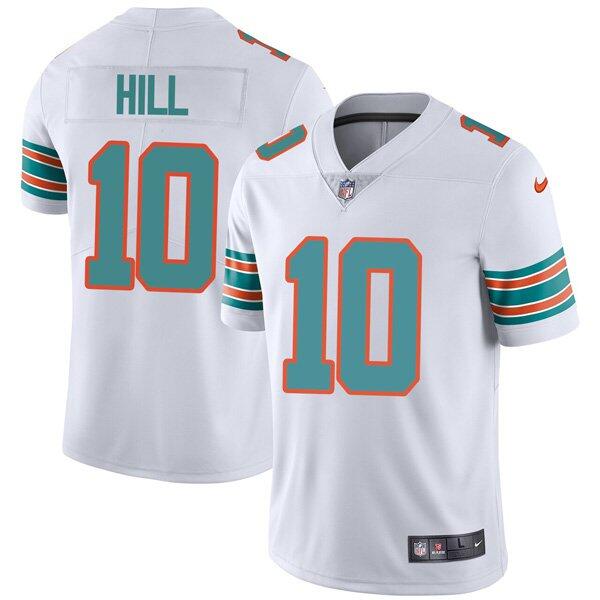 Men's White Miami Dolphins #10 Tyreek Hill Vapor Limited Stitched Jersey