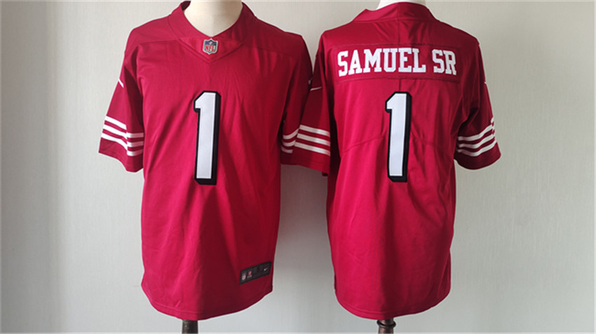 Men's Red San Francisco 49ers #1 Deebo Samuel New Vapor Untouchable Limited Stitched Football Jersey