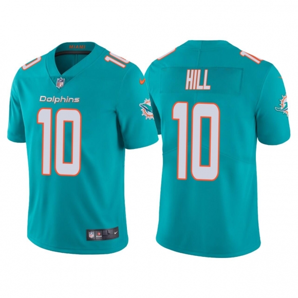 Men's Aqua Miami Dolphins #10 Tyreek Hill Vapor Limited Stitched Jersey