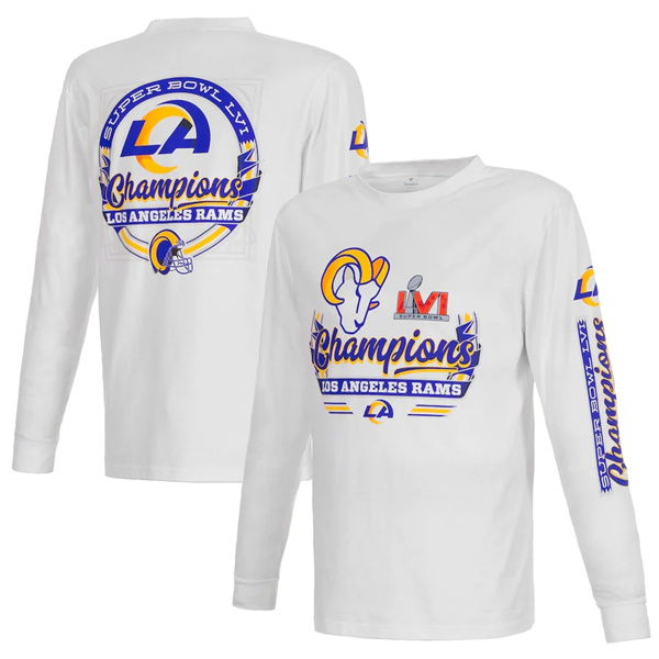 Men's White Los Angeles Rams 2022 Super Bowl LVI Champions Long Sleeve T-Shirt