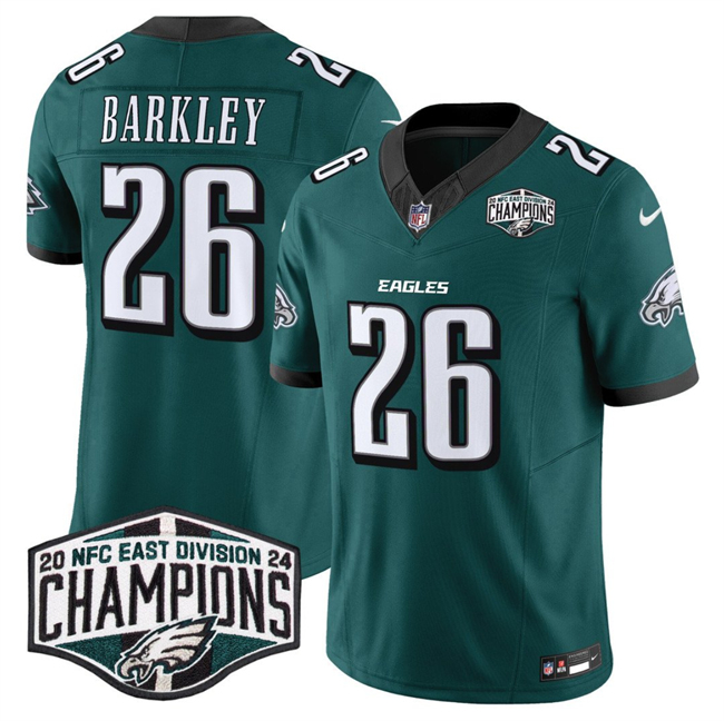 Men's Green Philadelphia Eagles #26 Saquon Barkley 2024 New NFC East Champions F.U.S.E. Vapor Untouchable Limited Stitched Football Jersey