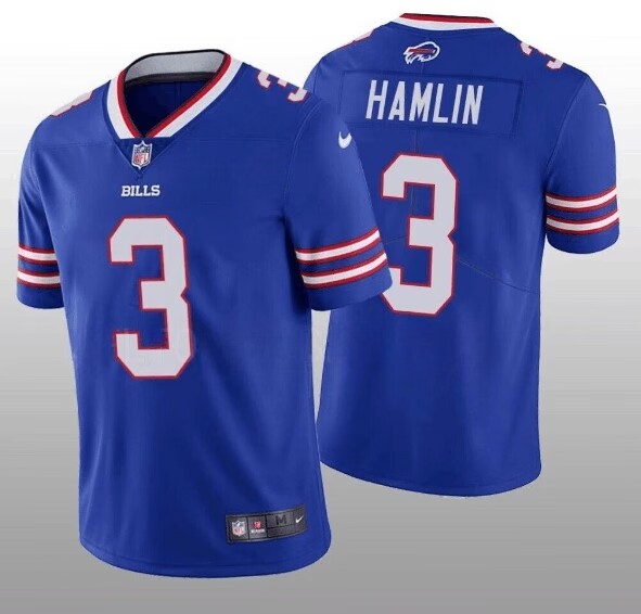 Men's Blue Buffalo Bills #3 Damar Hamlin Vapor Untouchable Limited Stitched Jersey