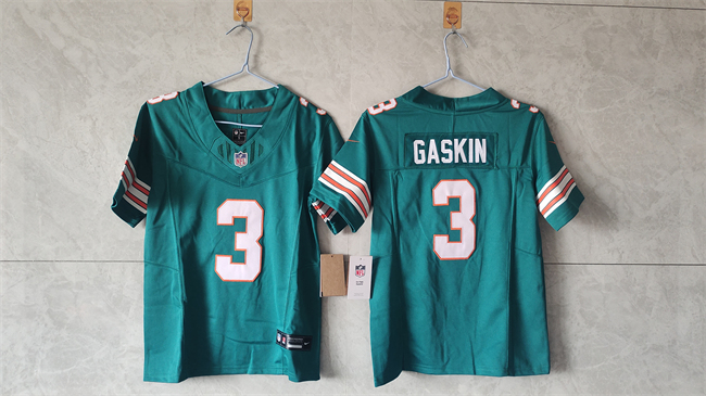 Youth Aqua Miami Dolphins #3 Myles Gaskin 2024 F.U.S.E Alternate Vapor Limited Stitched Football Jersey