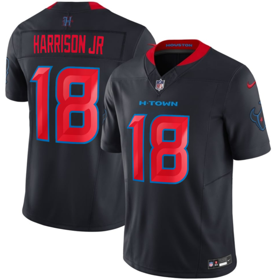 Men's Navy Houston Texans #18 Marvin Harrison Jr 2026 F.U.S.E. Vapor Limited Stitched Football Jersey