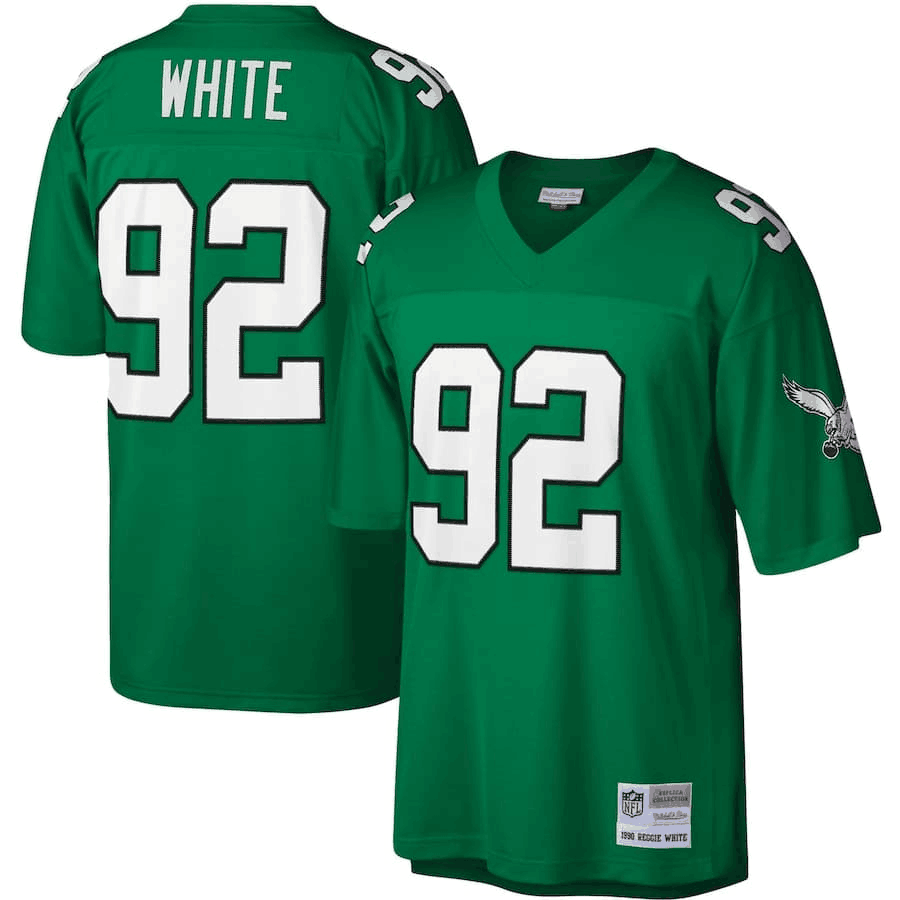 Men's Kelly Green Philadelphia Eagles Name & Number Custom Mitchell & Ness Stitched Jersey