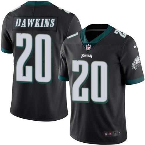 Men's Black Philadelphia Eagles#20 Brian Dawkins Vapor Untouchable Stitched NFL Limited Rush Jersey