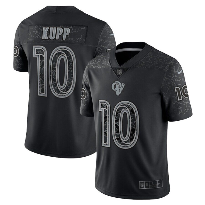 Youth Black Los Angeles Rams Active Player Custom Reflective Limited Stitched Football Jersey