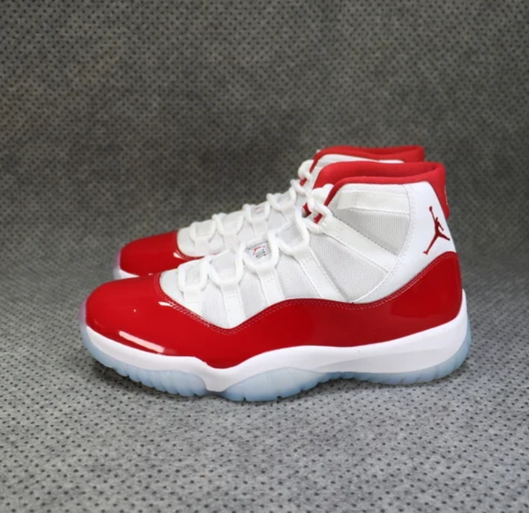 Youth Running Weapon Air Jordan 11 White/Red Shoes 004556