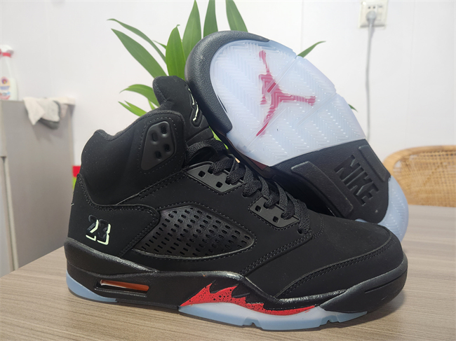 Men's Black Running Weapon Air Jordan 5 Shoes 0125