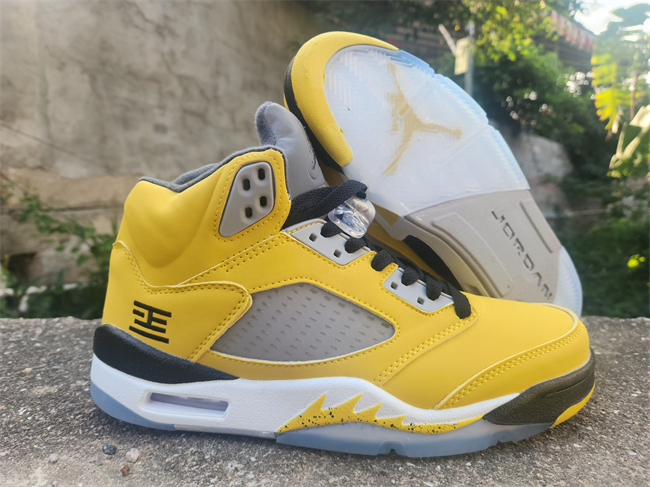 Men's Yellow Running Weapon Air Jordan 5 Shoes 0108