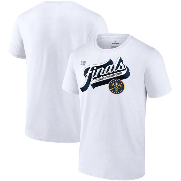 Men's White Denver Nuggets 2023 Western Conference Champions Locker Room T-Shirt