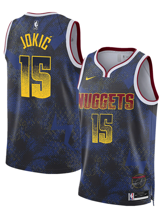 Men's Royal Denver Nuggets #15 Nikola Jokić 2025 Select Series Swingman Stitched Basketball Jersey